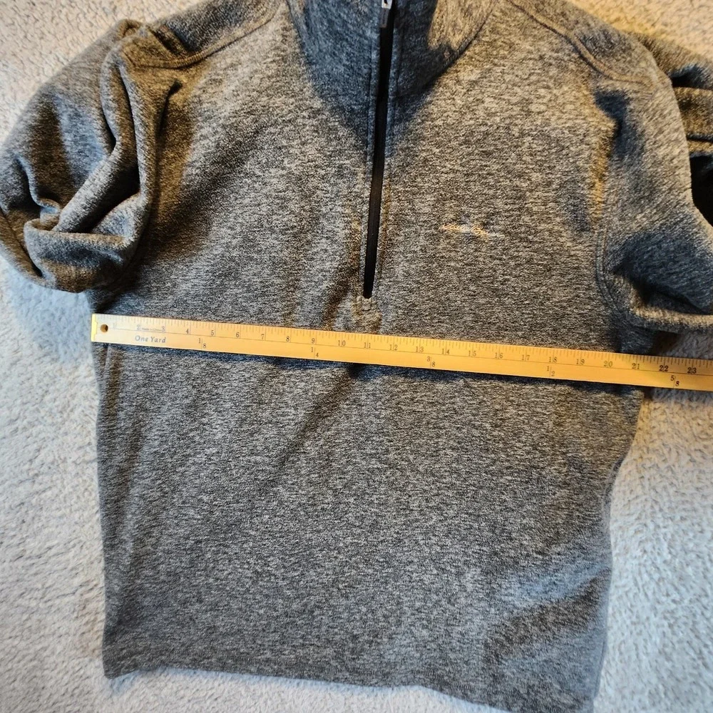 Eddie Bauer Sweatshirt Mens Medium Gray Fleece Lined Mock Neck‎ Quarter Zip